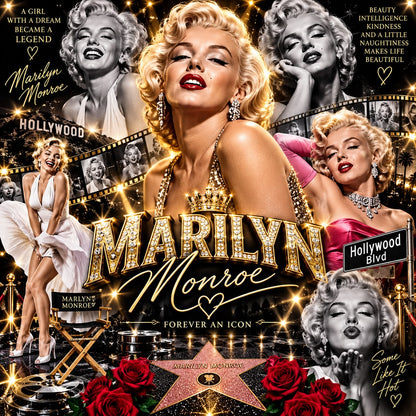 Hollywood Marilyn Monroe Glamour Metal Wall Art